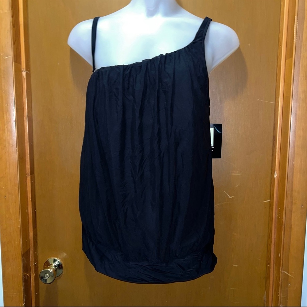 Black One-Shoulder Women’s Swim Top